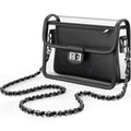Clear Crossbody Purse for Women Stadium Approved, Anti-Yellowing UV TPU Luxury Bag with Wallet Insert & Chain Strap