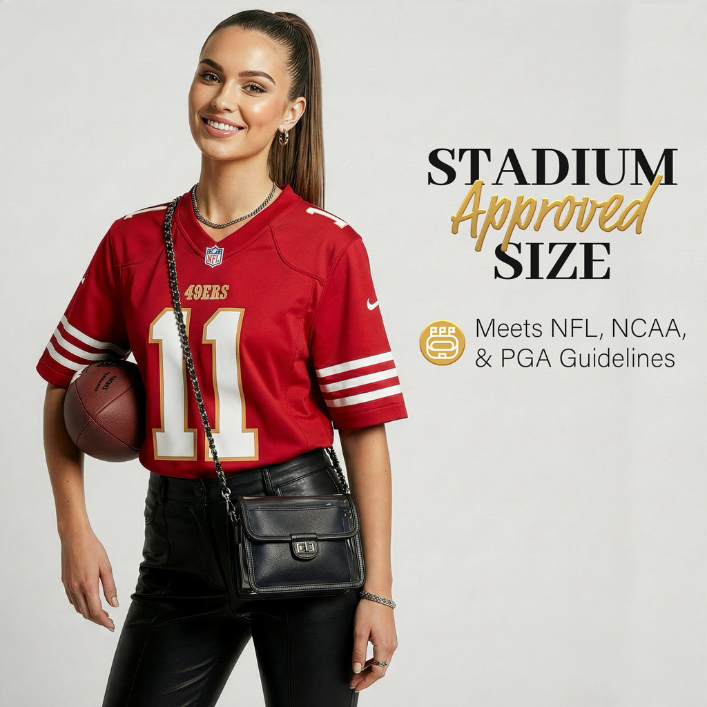 Clear Crossbody Purse for Women Stadium Approved, Anti-Yellowing UV TPU Luxury Bag with Wallet Insert & Chain Strap