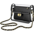 Clear Crossbody Purse for Women Stadium Approved, Anti-Yellowing UV TPU Luxury Bag with Wallet Insert & Chain Strap